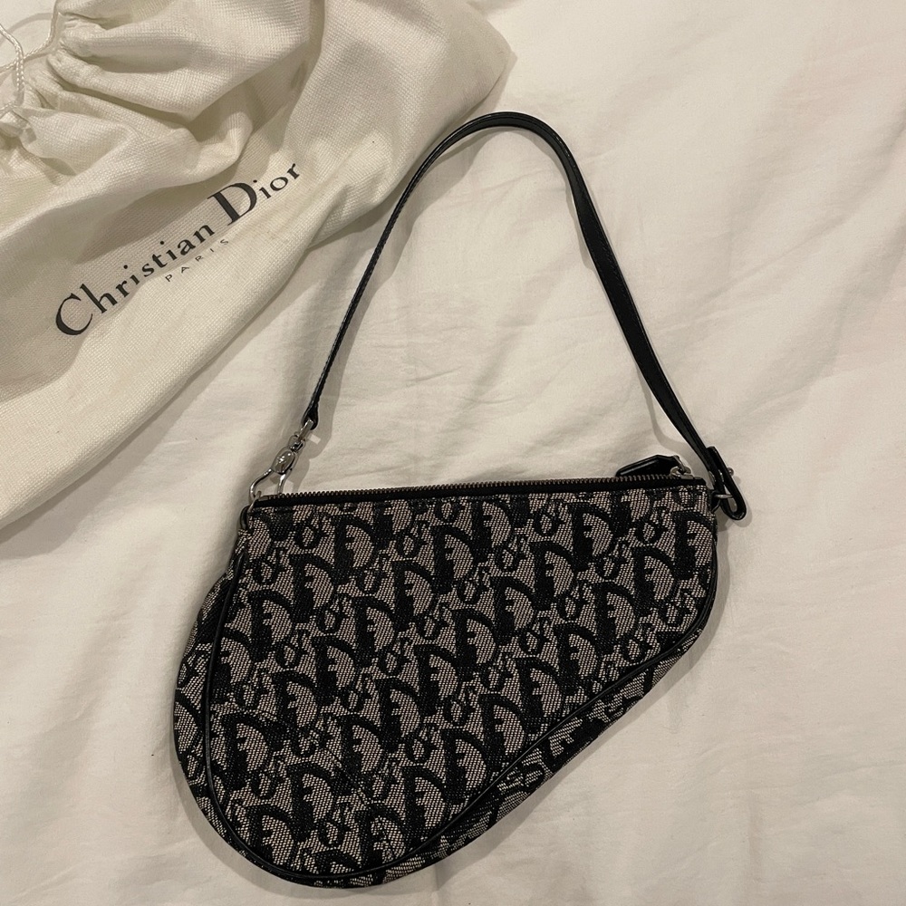 Vintage Christian Dior Mini Saddle Shoulder Bag